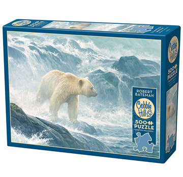 Cobble Hill Puzzles Cobble Hill Salmon Watch - Spirit Bear Puzzle 500pcs