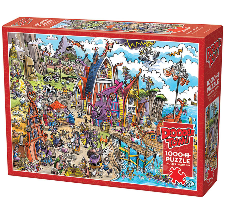 Cobble Hill DoodleTown: Viking Village Puzzle 1000pcs