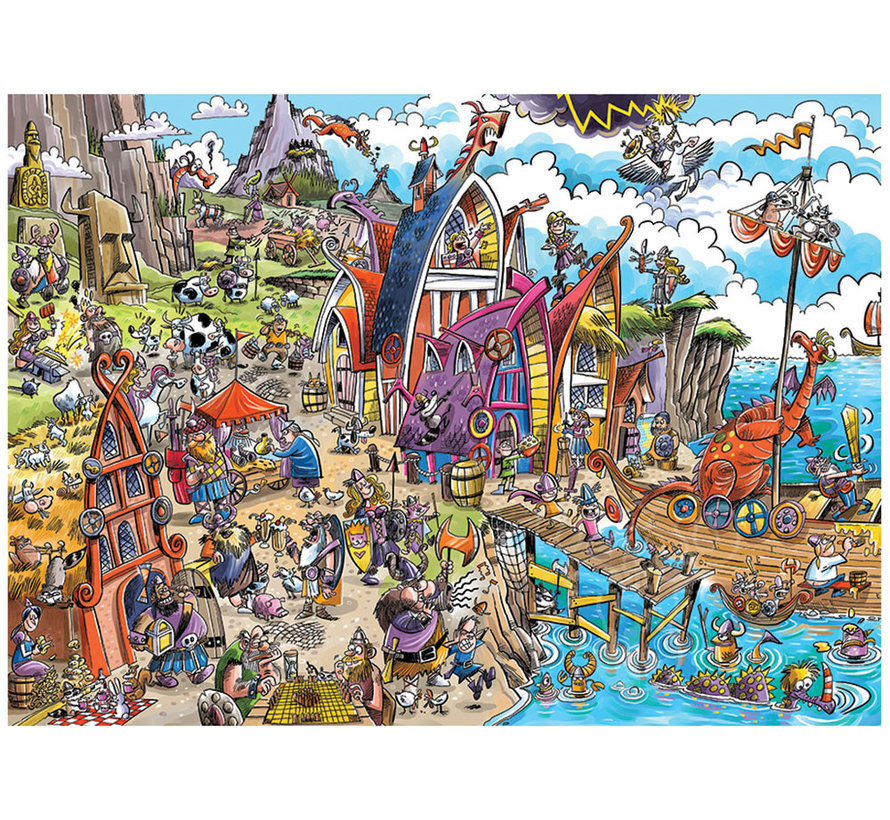 Cobble Hill DoodleTown: Viking Village Puzzle 1000pcs