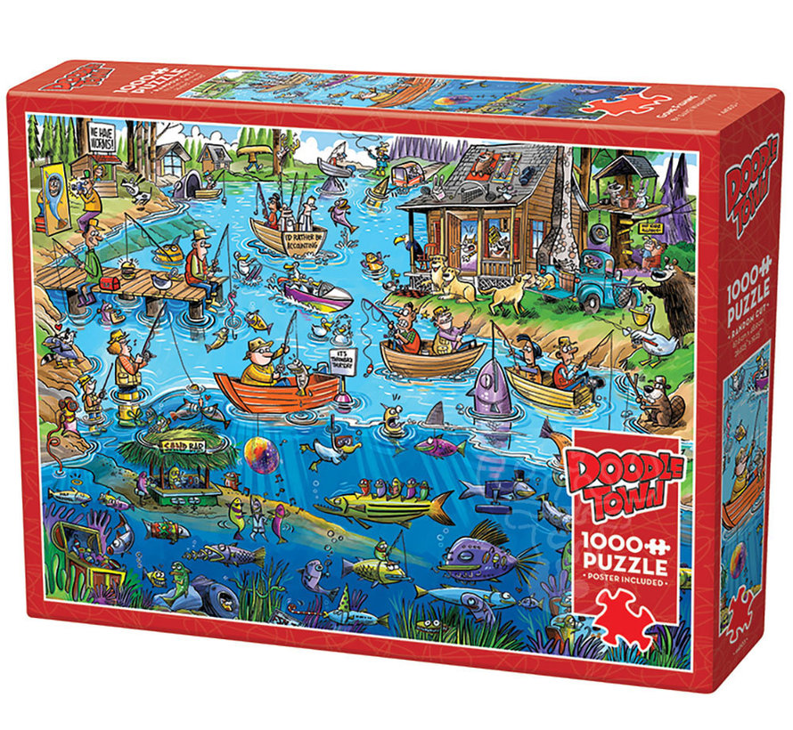 Cobble Hill DoodleTown: Gone Fishing Puzzle 1000pcs