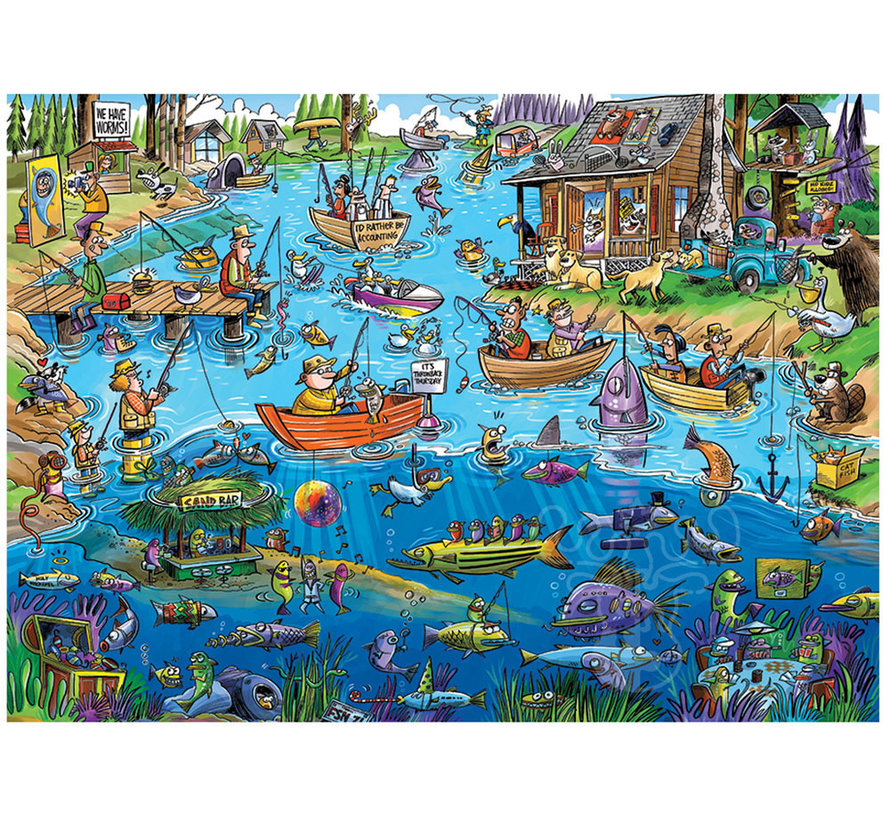 Cobble Hill DoodleTown: Gone Fishing Puzzle 1000pcs