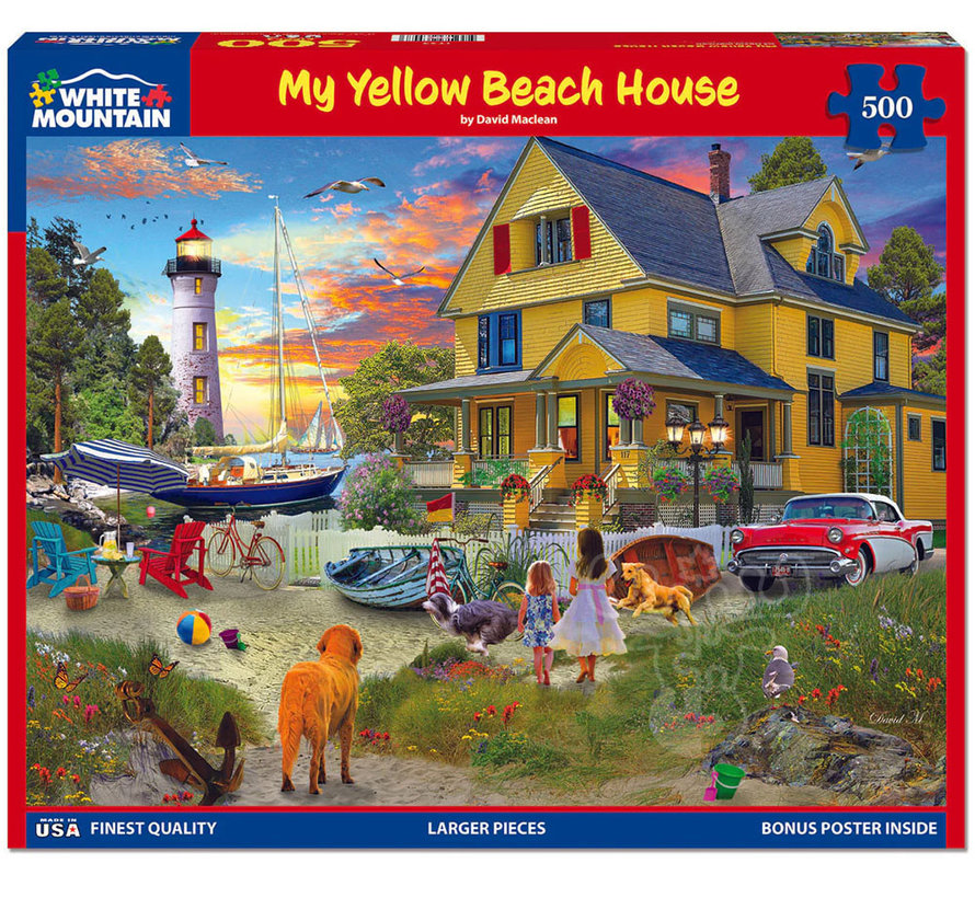 White Mountain My Yellow Beach House Puzzle 500pcs