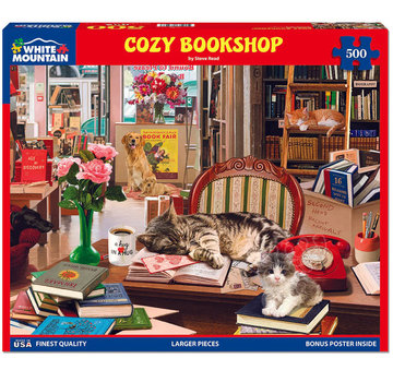 White Mountain White Mountain Cozy Bookshop Puzzle 500pcs