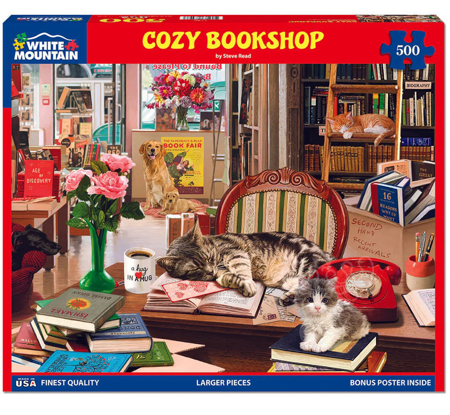 White Mountain Cozy Bookshop Puzzle 500pcs