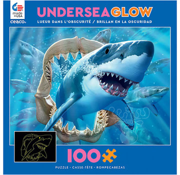 Ceaco Ceaco Undersea Glow: Great White Delight Puzzle 100pcs