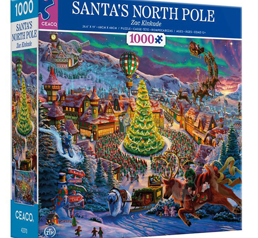 Ceaco Zac Kinkade Classic Christmas - Santa's North Pole Puzzle 1000pcs