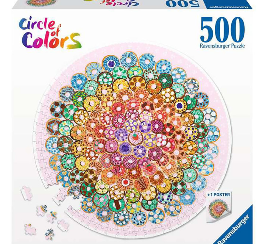 Ravensburger Circle of Colors: Donuts Round Puzzle 500pcs