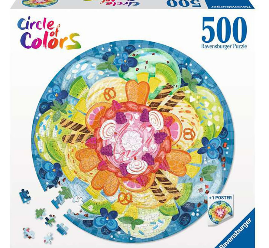 Ravensburger Circle of Colors: Ice Cream Round Puzzle 500pcs