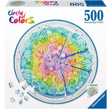 Ravensburger Ravensburger Circle of Colors: Rainbow Cake Round Puzzle 500pcs