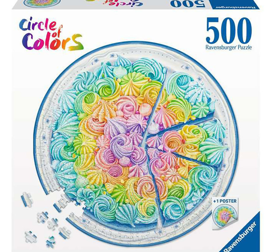 Ravensburger Circle of Colors: Rainbow Cake Round Puzzle 500pcs