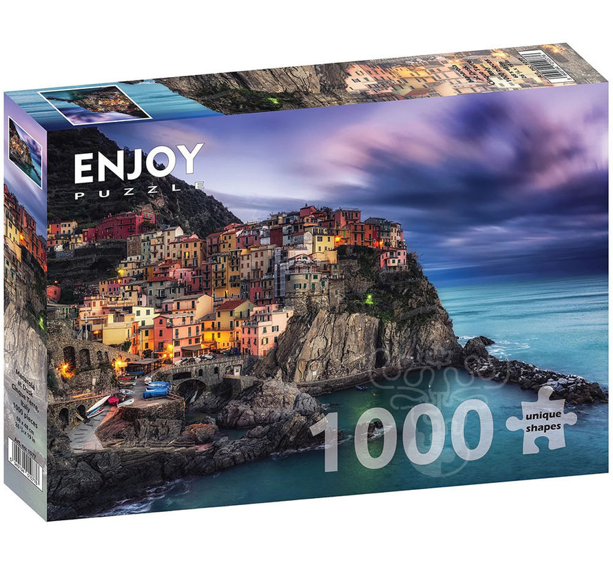 Enjoy Manarola at Dusk, Cinque Terre, Italy Puzzle 1000pcs
