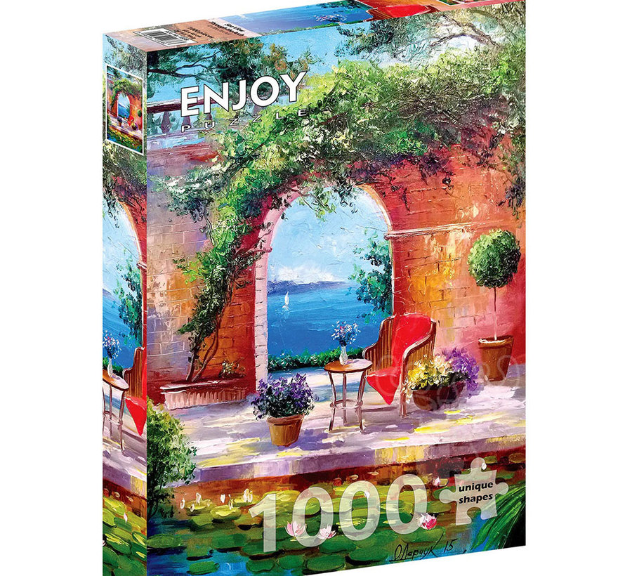 FINAL SALE Enjoy Sea View Through the Arch Puzzle 1000pcs
