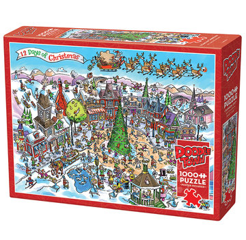 Cobble Hill Puzzles Cobble Hill Doodletown 12 Days of Christmas Puzzle 1000pcs