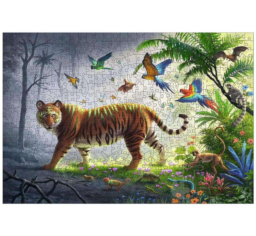 Ravensburger Tiger Shaped Wooden Puzzle 500pc - Puzzles Canada
