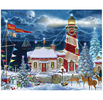 Vermont Christmas Company Vermont Christmas Co. Christmas Lighthouse Puzzle 1000pcs