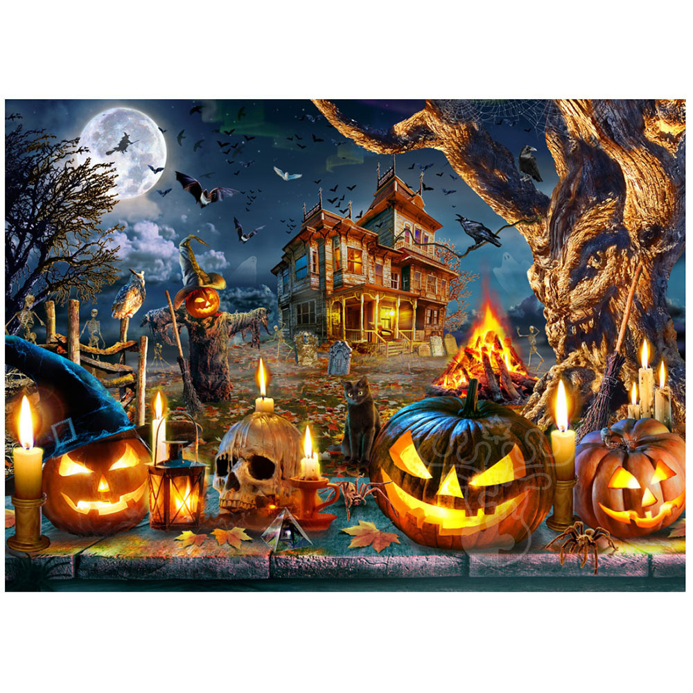 Puzzle Halloween Vermont Christmas - 550 Pezzi, 61x45 Cm, Cartoncino Riciclato