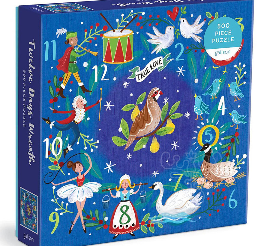 Galison Twelve Days Wreath Puzzle 500pcs