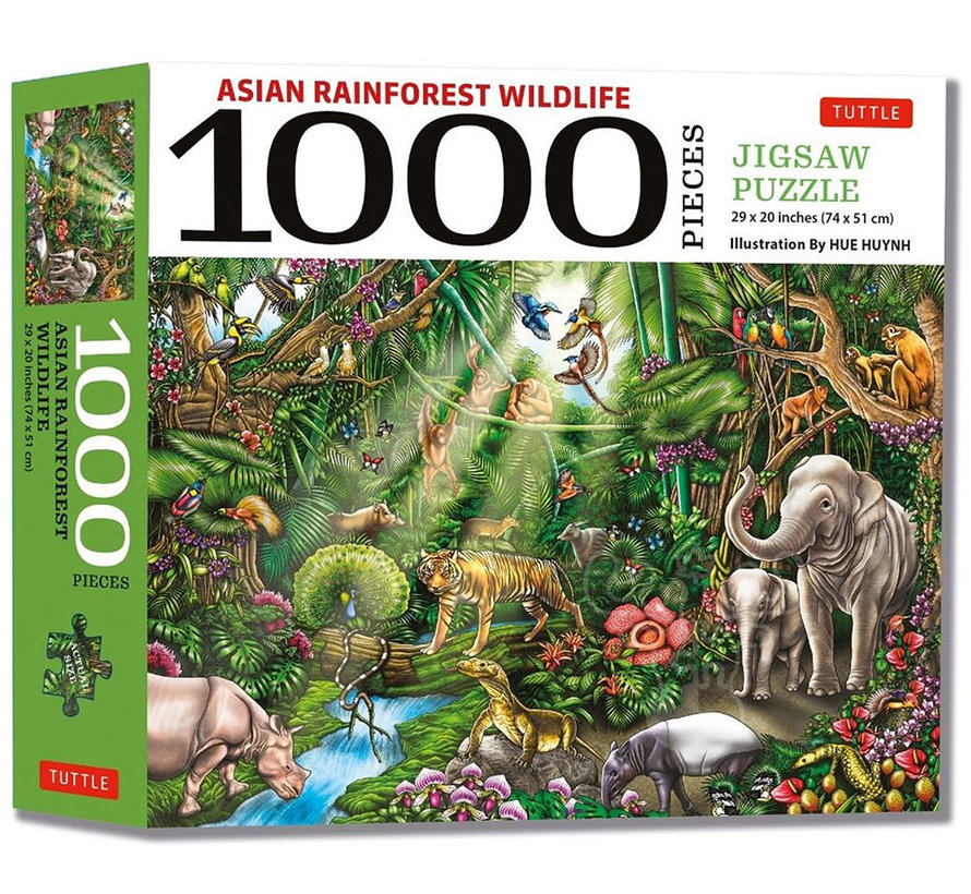 FINAL SALE Tuttle Asian Rainforest Wildlife Puzzle 1000pcs