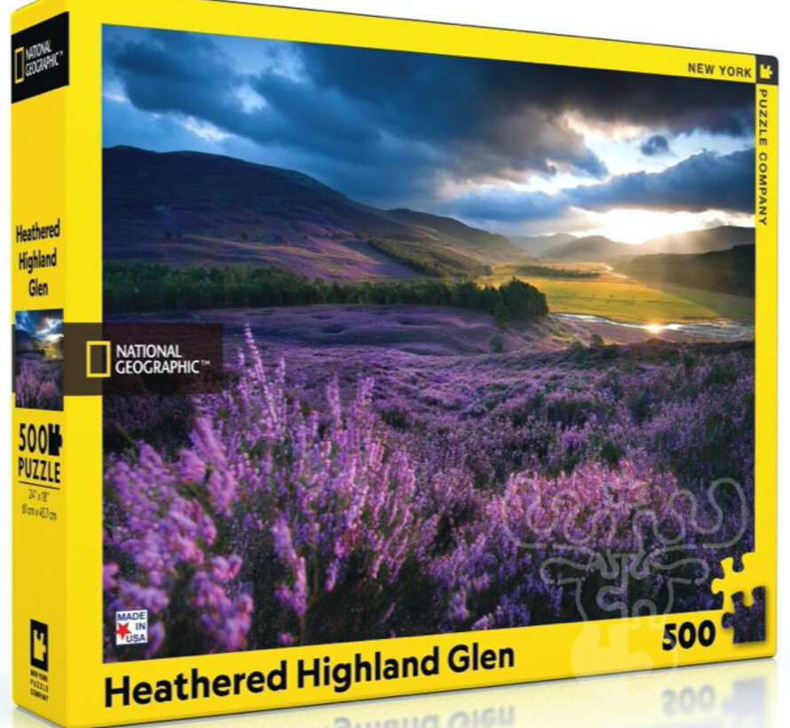 New York Puzzle Co. National Geographic: Heathered Highland Glen Puzzle 500pcs