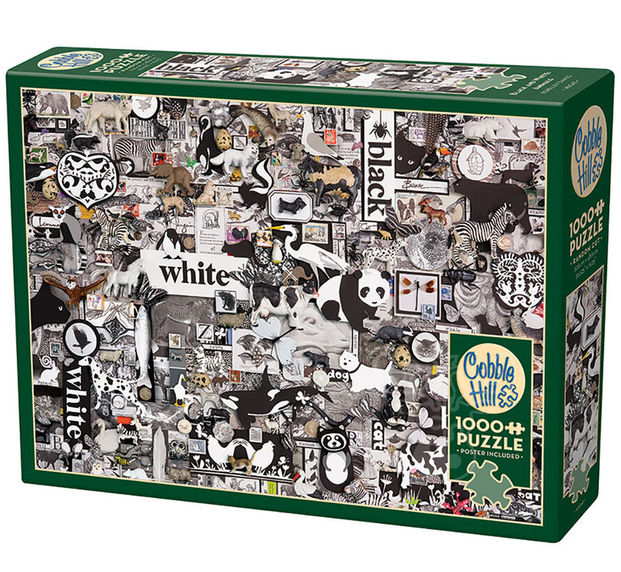 Cobble Hill Black and White Animals Puzzle 1000pcs