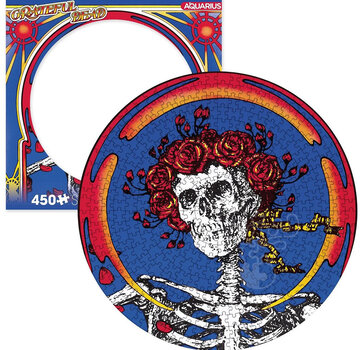 Aquarius FINAL SALE Aquarius Grateful Dead Skull & Roses Round Picture Disc Puzzle 450pcs-CL