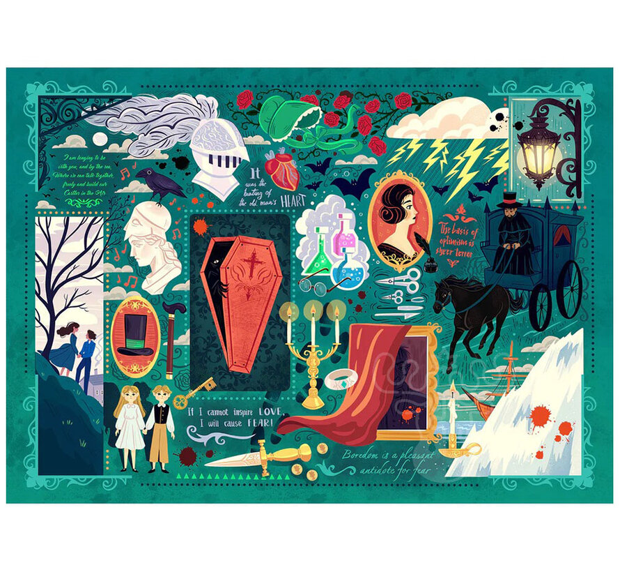 Gibsons Book Club: Gothic Novels Puzzle 1000pcs
