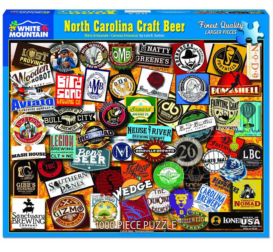 FINAL SALE White Mountain North Carolina Craft Beer Puzzle 1000pcs RETIRED