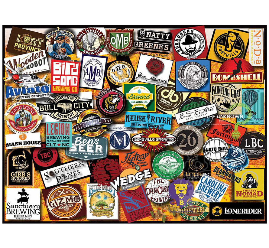 FINAL SALE White Mountain North Carolina Craft Beer Puzzle 1000pcs RETIRED