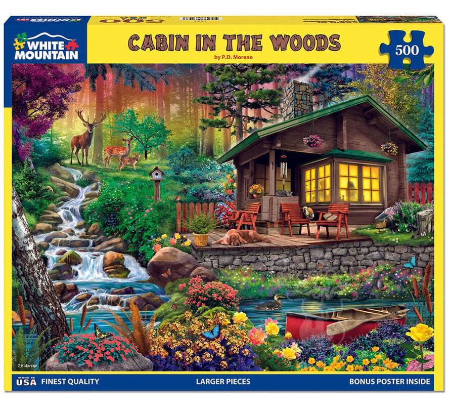 White Mountain Cabin In The Woods Puzzle 500pcs