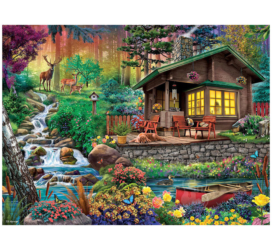 White Mountain Cabin In The Woods Puzzle 500pcs