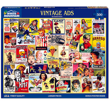 White Mountain White Mountain Vintage Ads Puzzle 500pcs
