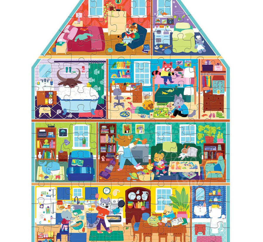 Mudpuppy My House, My Home Shaped Puzzle 100pcs