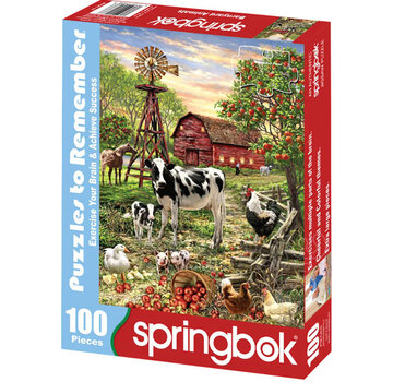 Springbok Springbok Barnyard Animals Puzzle 100pcs