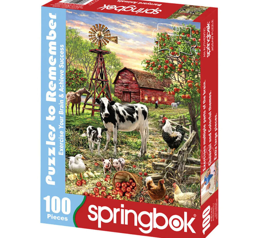 Springbok Barnyard Animals Puzzle 100pcs