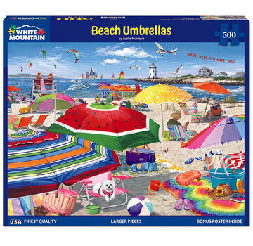 White Mountain White Mountain Beach Umbrellas Puzzle 500pcs