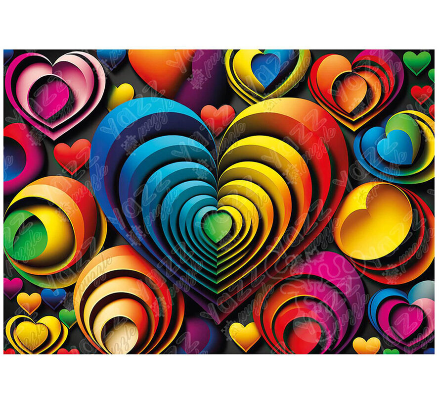 Yazz Puzzle Colorful Heart Puzzle 1000pcs