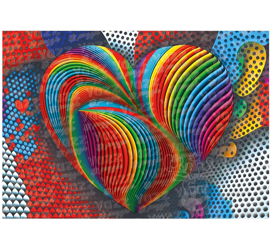 FINAL SALE Yazz Puzzle Rainbow Heart Puzzle 1000pcs