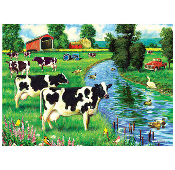Cobble Hill Puzzles Cobble Hill Cow Stream Tray Puzzle 35pcs