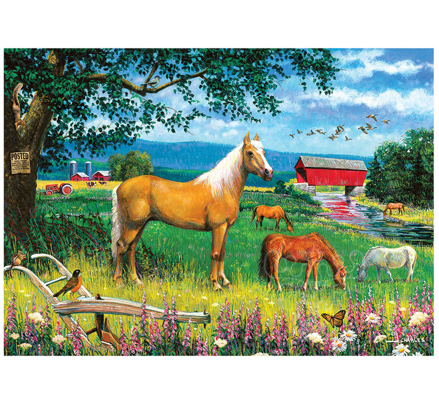Cobble Hill Horses in the Field Tray Puzzle 35pcs