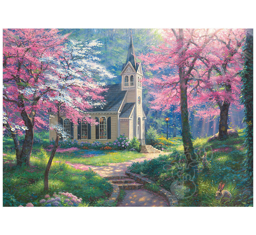 Cobble Hill Cherry Blossom Chapel Tray Puzzle 35pcs