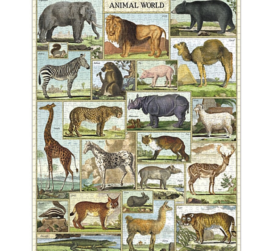 Cavallini Vintage: Animal World Puzzle 1000pcs