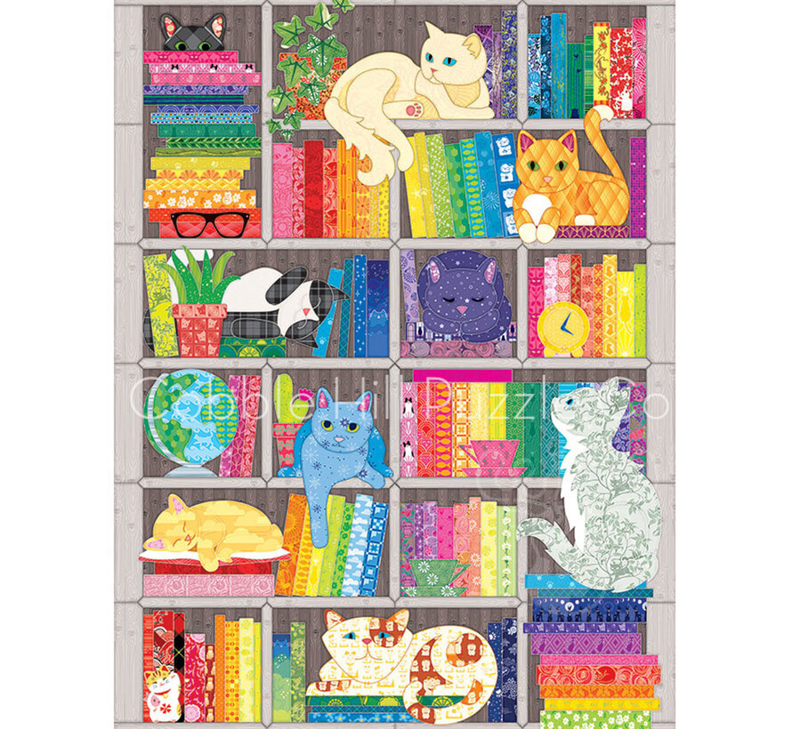 Cobble Hill Rainbow Cat Quilt Puzzle 1000pcs
