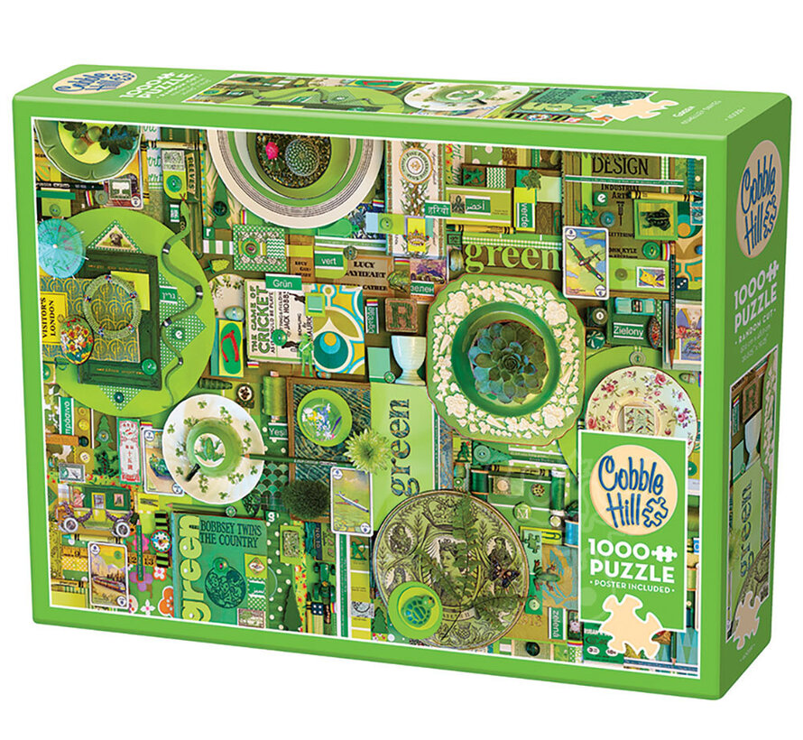 Cobble Hill Rainbow Collection Green Puzzle 1000pcs