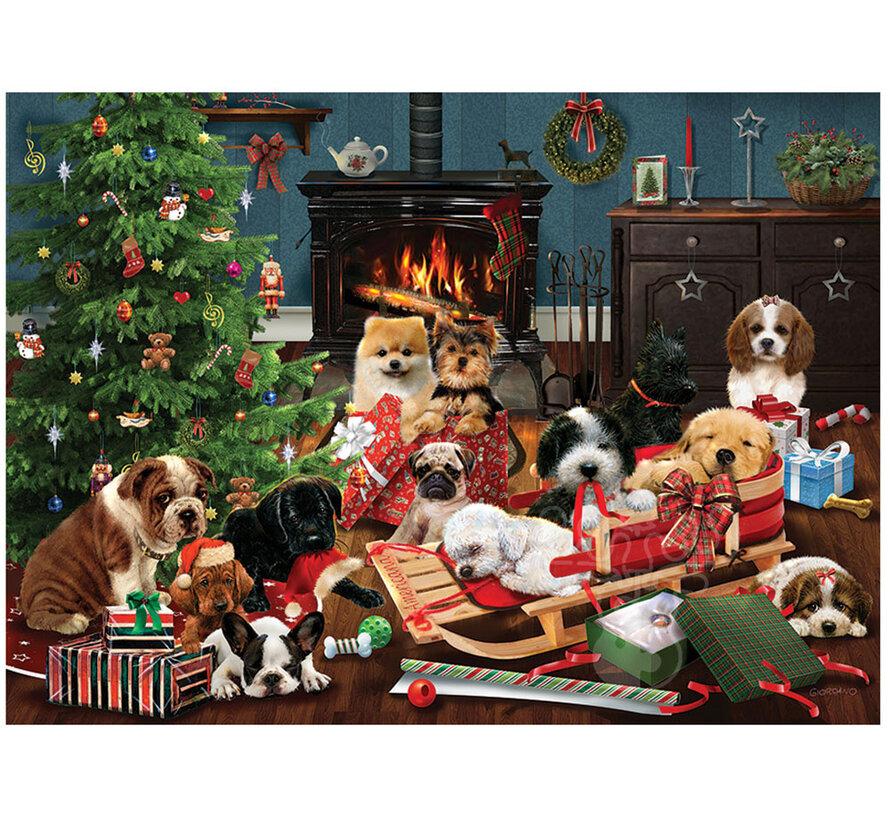 Cobble Hill Christmas Puppies Puzzle 1000pcs