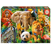 Educa Borras Educa Wild Animal Collage Puzzle 500pcs