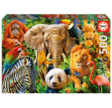 Educa Borras Educa Wild Animal Collage Puzzle 500pcs