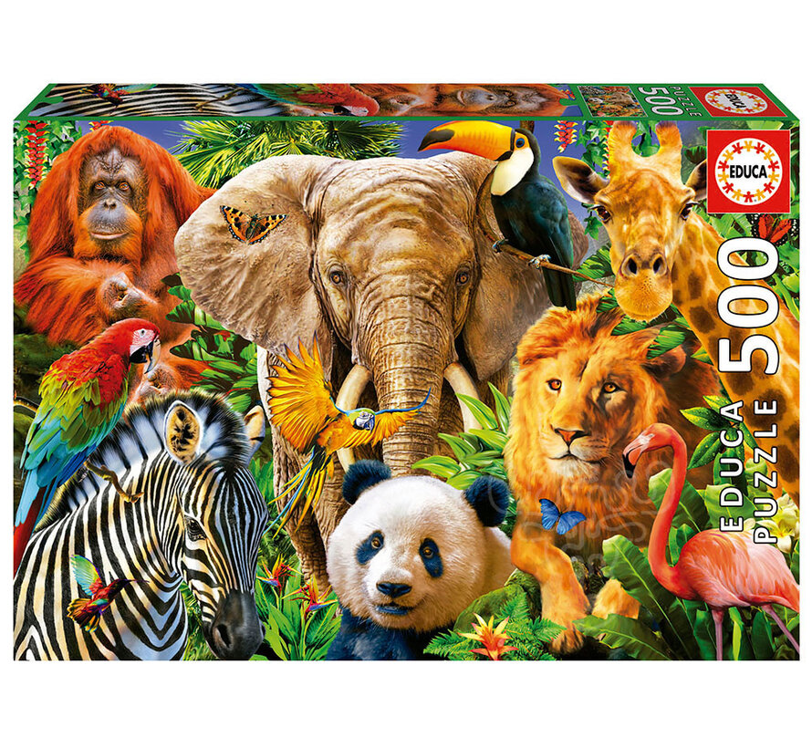 Educa Wild Animal Collage Puzzle 500pcs
