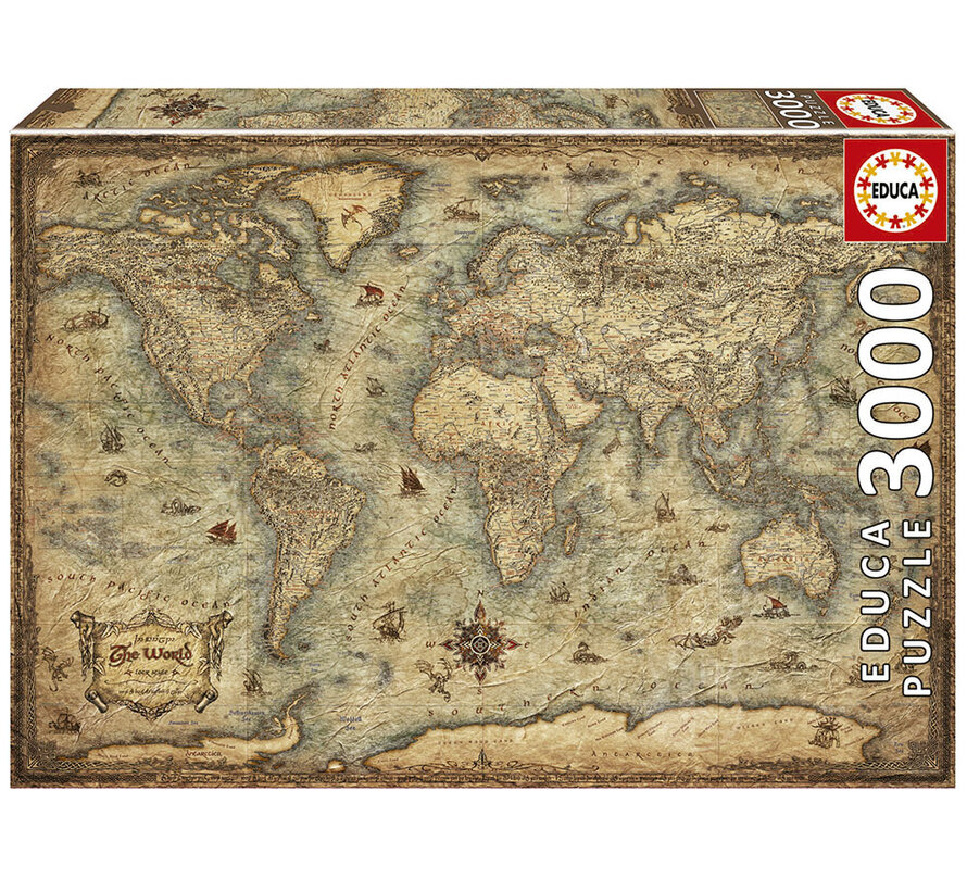 Educa Map Of The World Puzzle 3000pcs