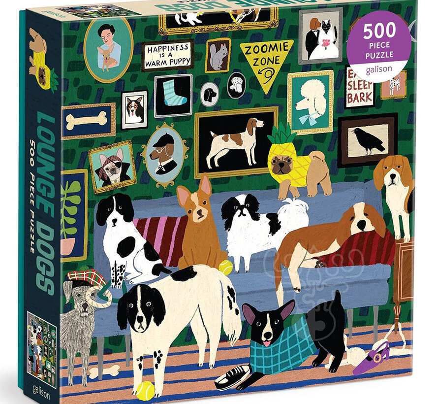 Galison Lounge Dogs Puzzle 500pcs