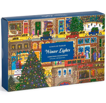 Galison Galison Joy Laforme 12 Days of Puzzles  Winter Lights Christmas Countdown Mini Puzzle 12 x 80pcs